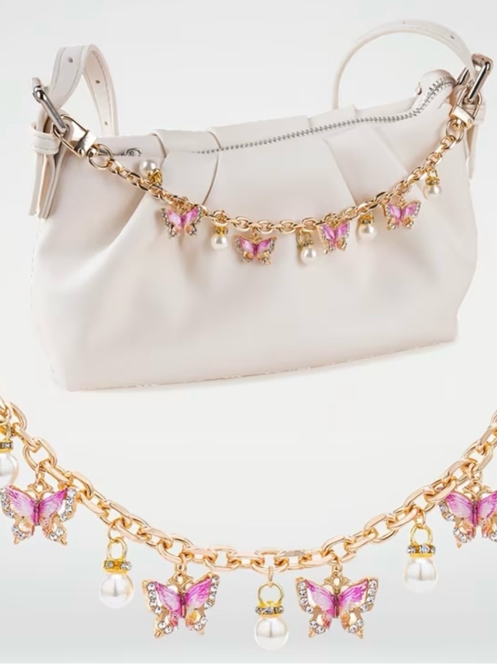 Pink Butterfly Bag Charm